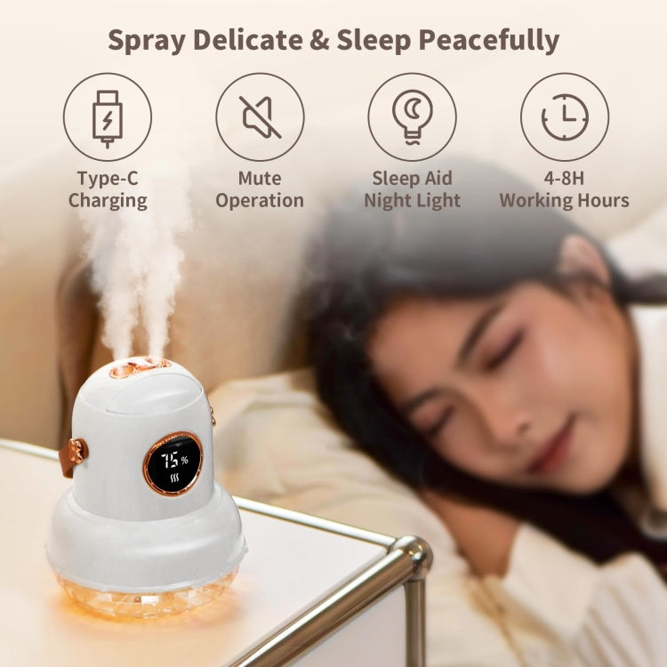 ICARER FAMILY IF-JS01 USB Charging Desktop Night Light Dual-spray Humidifier, Color: White (Doll) - Air Purifiers & Accessories by ICARER FAMILY | Online Shopping UK | buy2fix