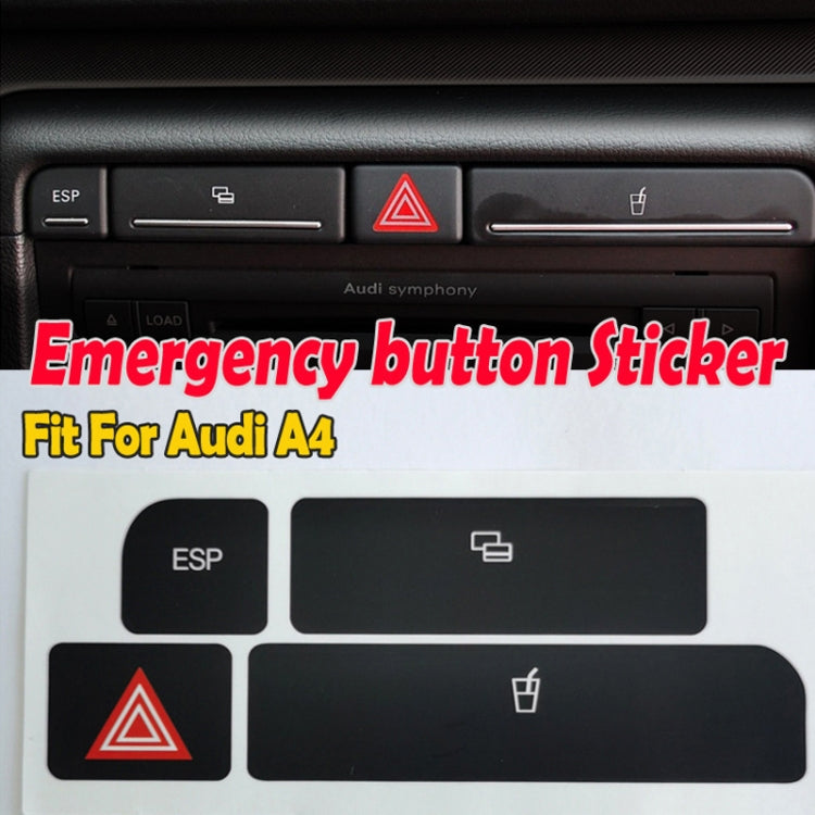 For Audi A4 Emergency/Double Flash Button Cup Holder Button Repair Sticker, Left-Hand Drive Only(Without Card Box) - Decorative Sticker by buy2fix | Online Shopping UK | buy2fix