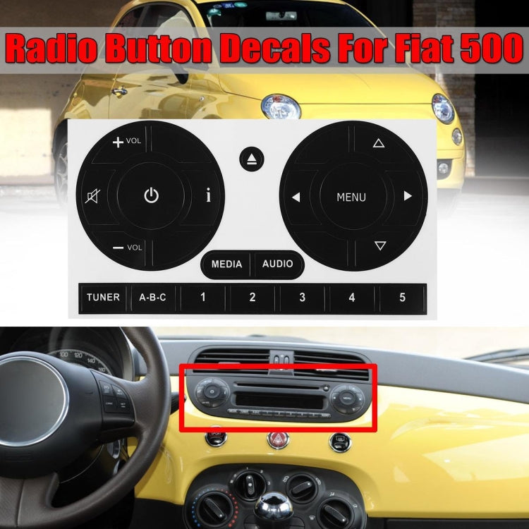For Fiat 500 Multimedia Button Repair Sticker - Decorative Sticker by buy2fix | Online Shopping UK | buy2fix