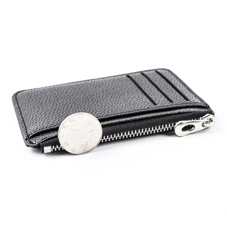 Multi-card Slot Zipper Card Holder Large Capacity Ultra-thin Coin Purse(Coffee) - Card & Passport Bags by Pieru | Online Shopping UK | buy2fix