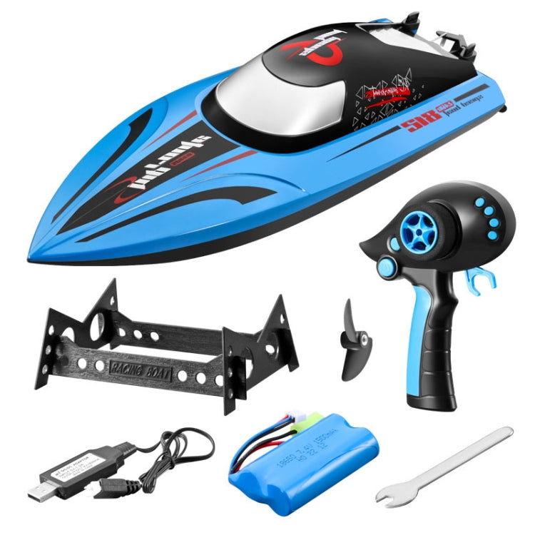 812 High-Speed RC Boat Large Horsepower Speedboat Long Endurance Waterproof Boys Water Toy Dual Batteries(Blue) - RC Boats by buy2fix | Online Shopping UK | buy2fix