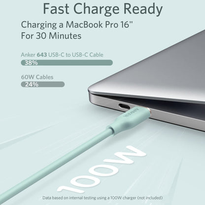 ANKER A8553 Powerline III 1.8m Skin Friendly Dual Type-C Data Cable PD100W Fast Charging Cable(Mint Green) - USB-C & Type-C Cable by ANKER | Online Shopping UK | buy2fix