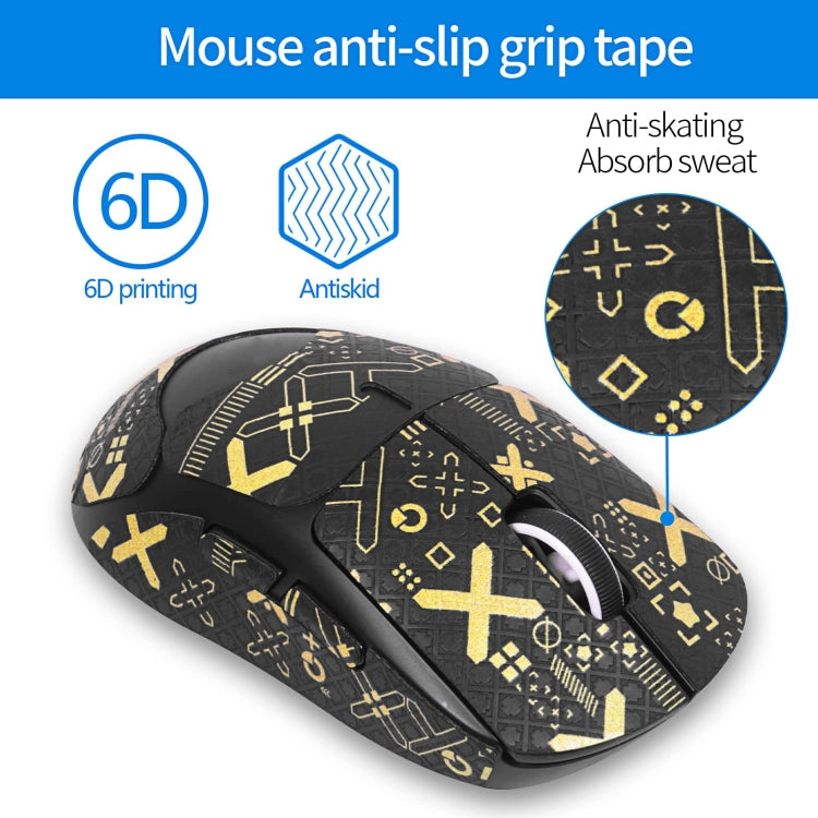For Logitech GPW 2-Generation Mouse Anti-Slip Stickers Absorb Sweat Paste, Color: White Print Half Surround - Silicone / Sticker by buy2fix | Online Shopping UK | buy2fix