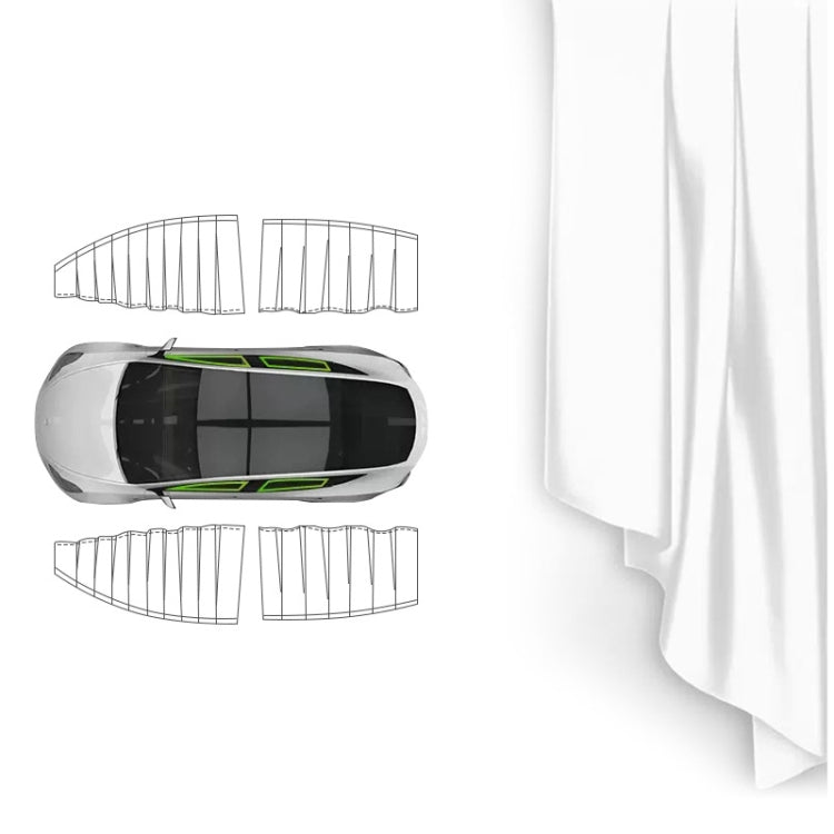 For Tesla Model 3 4pcs White Car Side Window Privacy Sun Protection Curtain - Window Foils & Solar Protection by buy2fix | Online Shopping UK | buy2fix