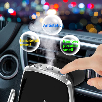 Car Cell Phone Holder Wireless Charger Aromatherapy Spray(Silver) - Wireless Charger Holders by buy2fix | Online Shopping UK | buy2fix
