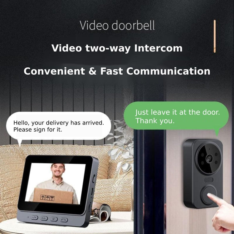 Wireless 2.4G Visual Intercom Doorbell 4.3 inch IPS Screen with Camera Monitor Night Vision - Video DoorBell by buy2fix | Online Shopping UK | buy2fix