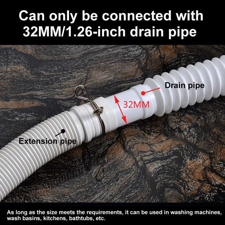 4m Diameter 32mm Extended Drain Hose for Washing Machine / Kitchen Basin / Bathtub - Washing Machines & Accessories by buy2fix | Online Shopping UK | buy2fix