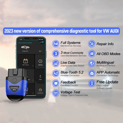 AUTOPHIX 3610 Bluetooth Car Full System Diagnostic Scanner For VW / AUDI / SKODA / SEAT - Code Readers & Scan Tools by AUTOPHIX | Online Shopping UK | buy2fix