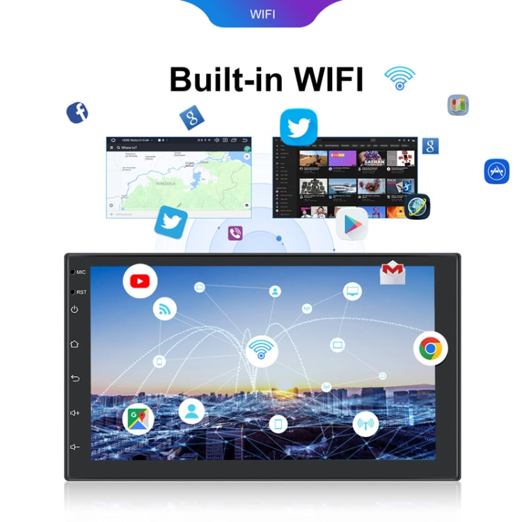 7inch Android 13.0 Dual Butt Universal Wireless Carplay Car Navigation Center Control All-In-One Monitor(Standard+AHD Camera) - Car MP3 & MP4 & MP5 by buy2fix | Online Shopping UK | buy2fix