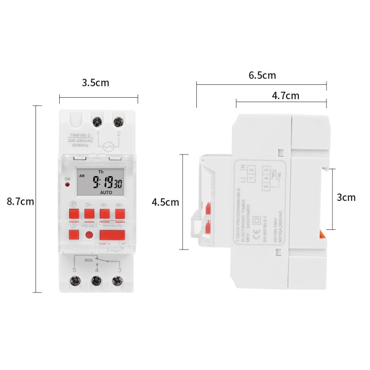 SINOTIMER TM919B-1 110V 30A Programmable Digital Timer Switch Automatic Cycle Timing Controller - Switch by SINOTIMER | Online Shopping UK | buy2fix