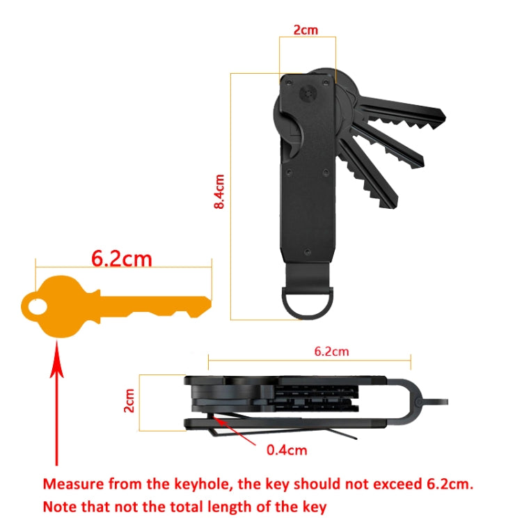 Compact Key Organizer Metal Key Chain Can Hold 2-6 Keys Gradient Color - Key Rings by buy2fix | Online Shopping UK | buy2fix