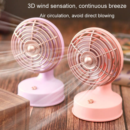 Retro Desktop USB Charging Small Fan 90 Degree Adjustable Angle Fan(Milk White) - Electric Fans by buy2fix | Online Shopping UK | buy2fix