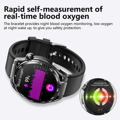 F200 Smart Health Watch ECG Electrocardiogram Blood Sugar Monitoring 1.55 Inch Round Screen, Color: Black Leather - Smart Watches by buy2fix | Online Shopping UK | buy2fix