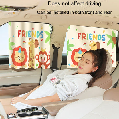 Suction Cup Car Sunshade Children Rear Side Window Insulation Sunscreen Cartoon Car Curtain, Style: Elephant Bear - Window Foils & Solar Protection by buy2fix | Online Shopping UK | buy2fix