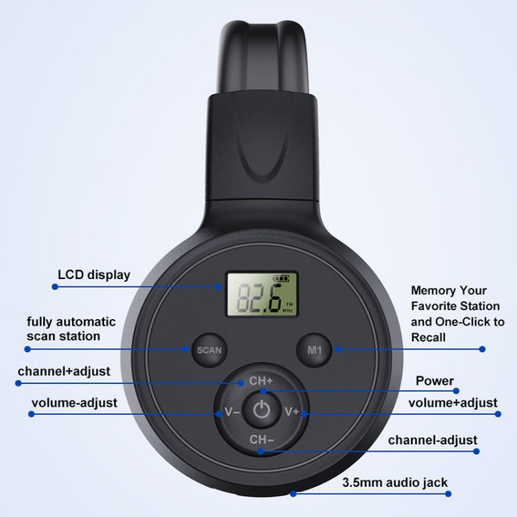 F4 Digital Display Automatic Scanning Foldable FM Radio Headphone, Spec: Battery Version - Radio Player by buy2fix | Online Shopping UK | buy2fix