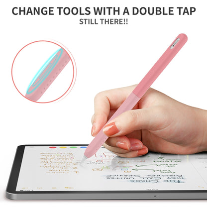 For Apple Pencil 2 AhaStyle PT182 Split Clashing Colors Stylus Protective Case(Pink) - Pencil Accessories by AhaStyle | Online Shopping UK | buy2fix