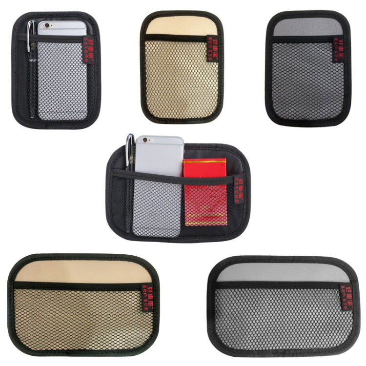 Microfiber Leather Car Mobile Phone Sticky Storage Net Bag, Color: H006 Beige Small - Stowing Tidying by buy2fix | Online Shopping UK | buy2fix