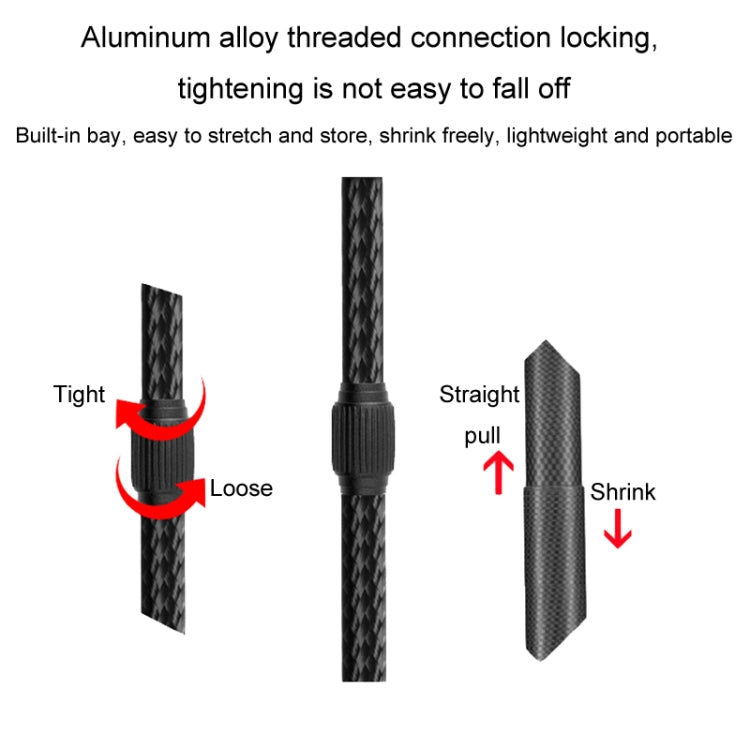 Telescopic Car Phone Mount Extension Arm Double Jointed Swivel Carbon Fiber Bracket Connecting Rod, Model: 235-335mm For 25.4mm Ball Head - Car Holders by buy2fix | Online Shopping UK | buy2fix