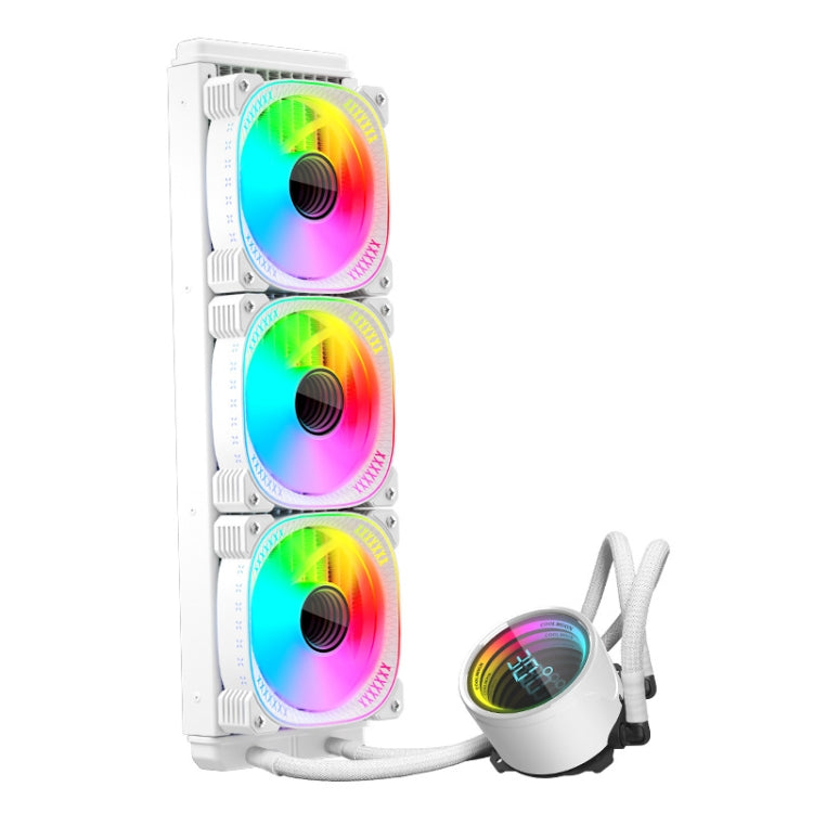 COOLMOON CM-YM-360T Computer ARGB Temperature Display Lens Multi-Platform Integrated CPU Cooler(White) - Fan Cooling by COOLMOON | Online Shopping UK | buy2fix