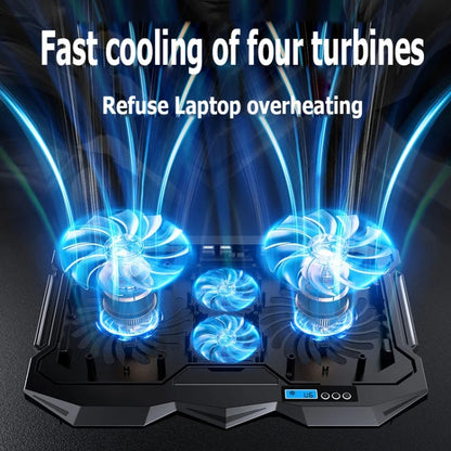 ICE COOREL K22 4-fans Adjustable Laptop Radiator Base with Atmosphere Light with LCD Display - Cooling Pads by ICE COOREL | Online Shopping UK | buy2fix