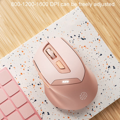 Inphic DR8 2.4G Wireless + Bluetooth 5.0/4.0 Tri-mode Charging Mute Office Gaming Computer Mouse(Milk Tea Color) - Wireless Mice by Inphic | Online Shopping UK | buy2fix