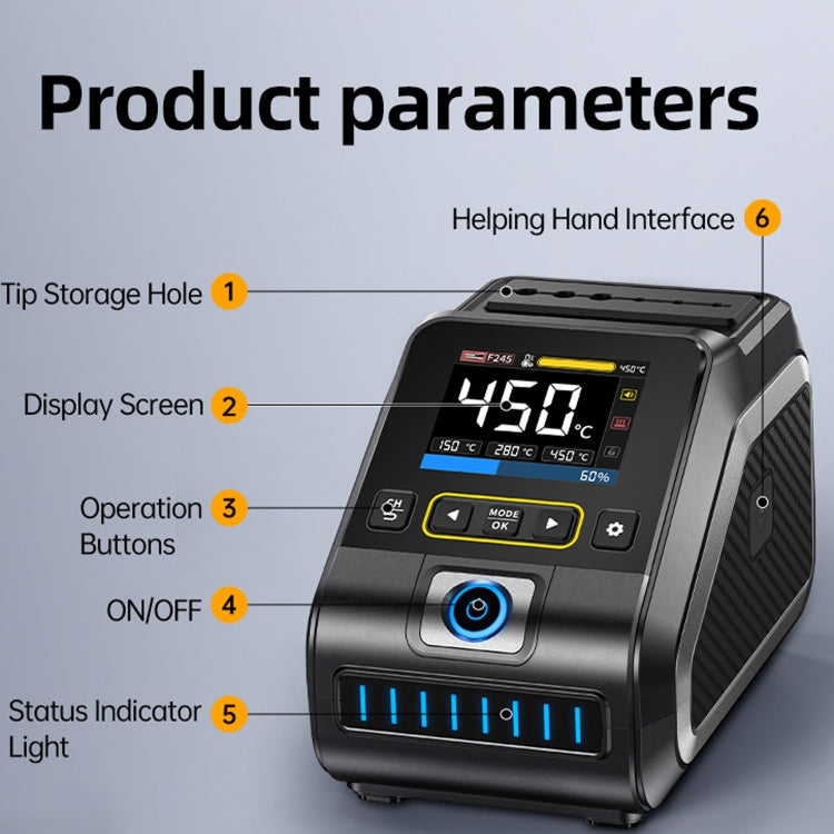 FNIRSI 200W Intelligent Constant Temperature Electric Soldering Iron Station, Set: US Plug F210 Upgrade 3 Heads - Electric Soldering Iron by FNIRSI | Online Shopping UK | buy2fix