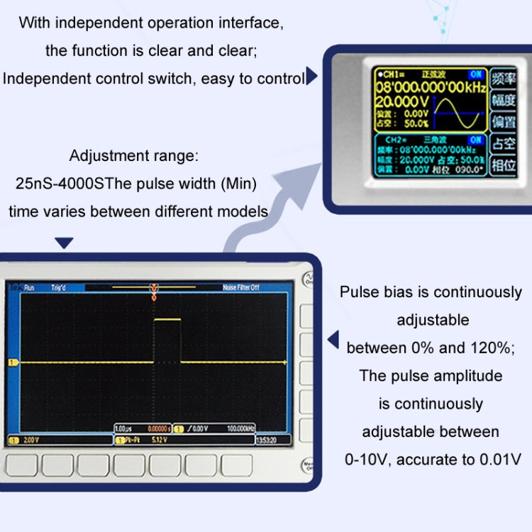 JUNTEK Programmable Dual-Channel DDS Function Arbitrary Waveform Signal Generator, Frequency: 30MHz(US Plug) - Other Tester Tool by buy2fix | Online Shopping UK | buy2fix