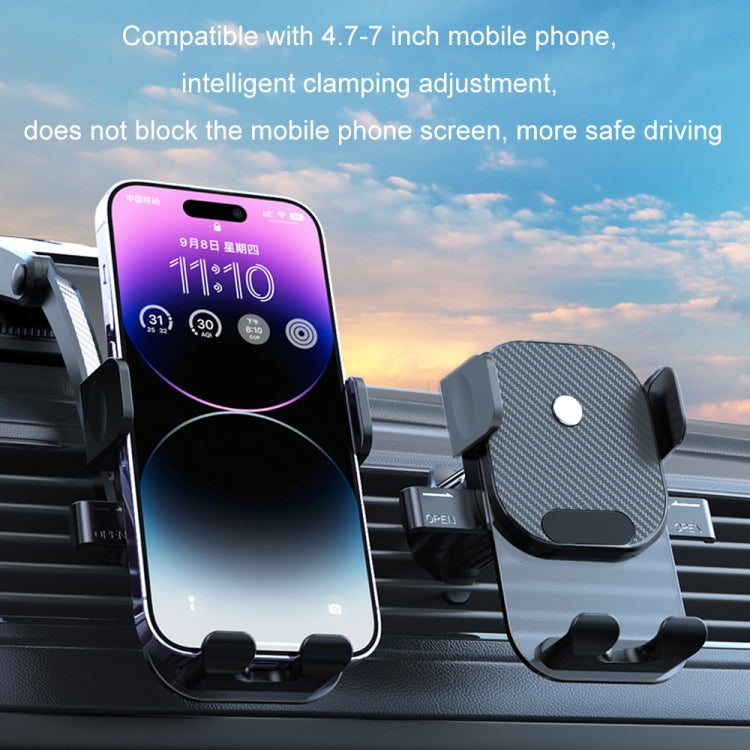 Car Suction Cup Dashboard Automatic Lock Mobile Phone Holder, Style: Orange Telescopic - Car Holders by buy2fix | Online Shopping UK | buy2fix