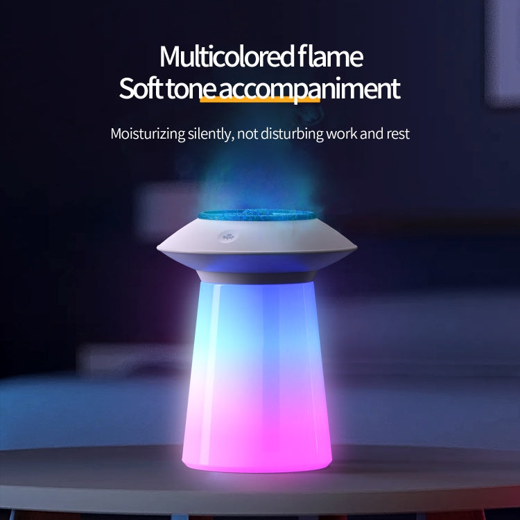 HX126 Sound Pickup RGB Light Volcano Humidifier Simulated Flame Aromatherapy Machine, Color: Black - Air Purifiers & Accessories by buy2fix | Online Shopping UK | buy2fix