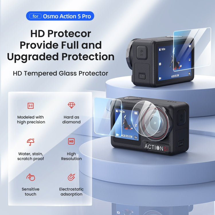 For DJI Osmo Action 5 Pro aMagisn 9H Hardness Tempered Glass Set Package B - Protective Film & Stickers by aMagisn | Online Shopping UK | buy2fix