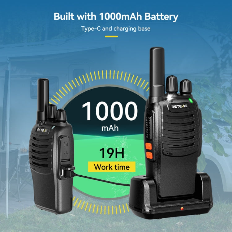 RETEVIS H777 1pair 16 Channels Compact Portable Handheld Walkie Talkie With Charging Base, Style: PMR - Handheld Walkie Talkie by RETEVIS | Online Shopping UK | buy2fix