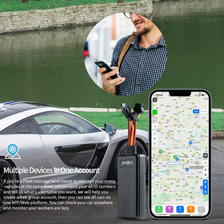 SinoTrack 4G 4-wire GPS Car-mounted Motorcycle Anti-theft Positioning Tracker, Specifications: Power Cord+Relay - Car Tracker by SinoTrack | Online Shopping UK | buy2fix