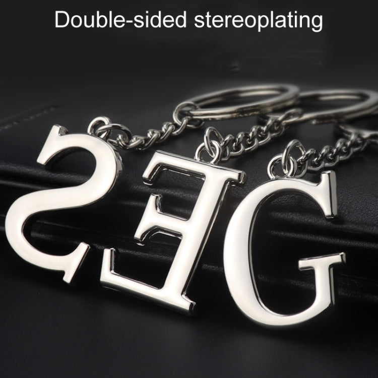 Double-Sided Three-Dimensional Plating Alphabet Keychain, Style: M - Key Rings by buy2fix | Online Shopping UK | buy2fix