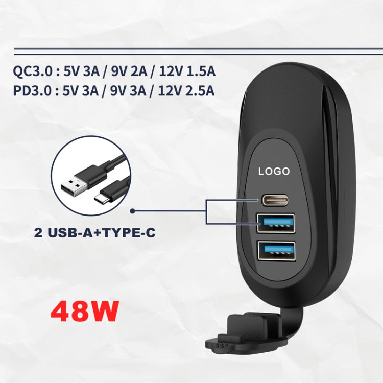 12-24V Bus Handlebar Installed USB Fast Charging Charger, Specifications: A+C QC+PD - DIY Modified Charger by buy2fix | Online Shopping UK | buy2fix