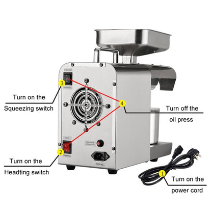 Household Small Automatic Stainless Steel Hot And Cold Oil Press Machine(AU Plug) - Electric juicers by buy2fix | Online Shopping UK | buy2fix