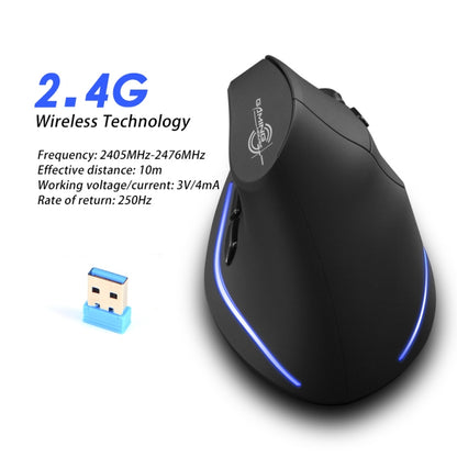 ZELOTES F35 6-buttons Vertical Grip Ergonomic Rechargeable Wireless Mouse(Blue Light) - Wireless Mice by ZELOTES | Online Shopping UK | buy2fix