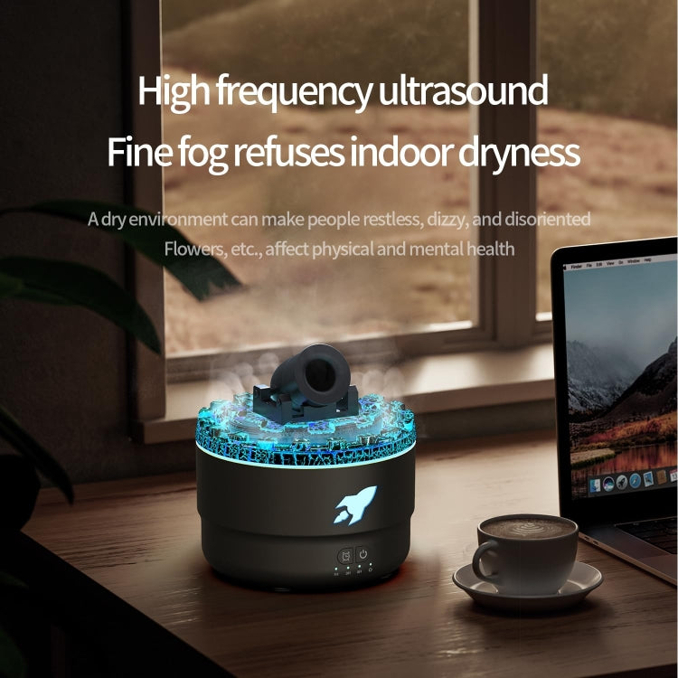 Turret Shape Aromatherapy Humidifier With 3-speed Timer 7-color Atmosphere Light USB Plug Black - Air Purifiers & Accessories by buy2fix | Online Shopping UK | buy2fix