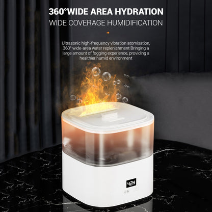 JSQ-58 1.1L large Capacity Digital Display Flame Atomization Humidifier, Color: Black Silver(UK Plug) - Air Purifiers & Accessories by buy2fix | Online Shopping UK | buy2fix