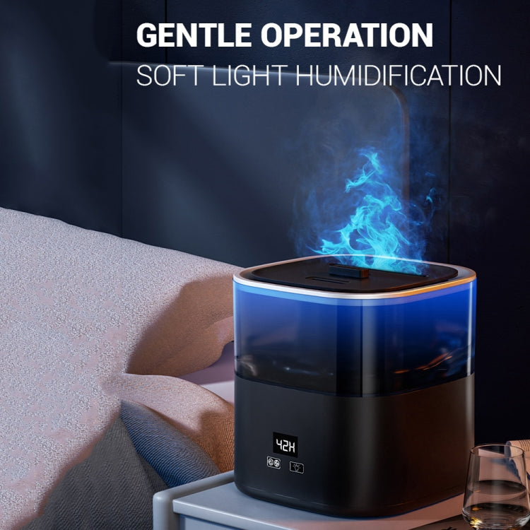 JSQ-58 1.1L large Capacity Digital Display Flame Atomization Humidifier, Color: Rose Gold(EU Plug) - Air Purifiers & Accessories by buy2fix | Online Shopping UK | buy2fix