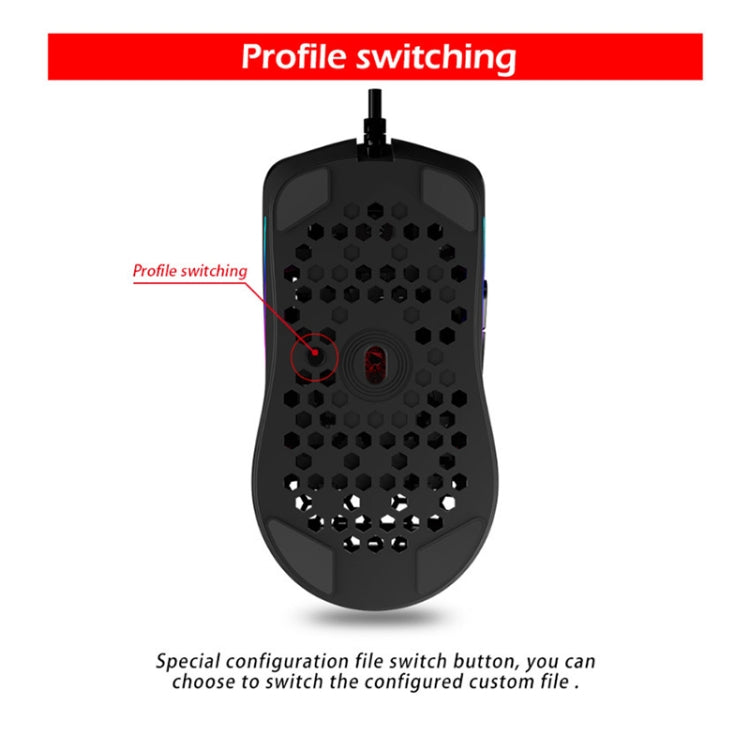 ZELOTES C7 7-buttons RGB Lighting Hollow Computer Office Wired Mouse(Black) - Wired Mice by ZELOTES | Online Shopping UK | buy2fix