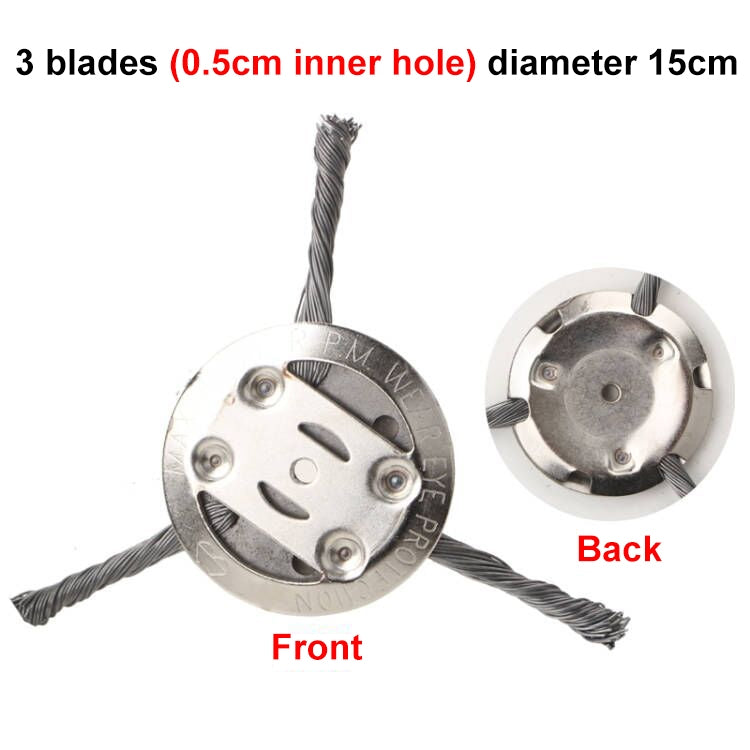 Steel Wire Weeding Wheel Twisted Wire Weeding Disc Mower Blade Accessories, Spec: 3-heads - Lawn Mower, Saws & Accessories by buy2fix | Online Shopping UK | buy2fix