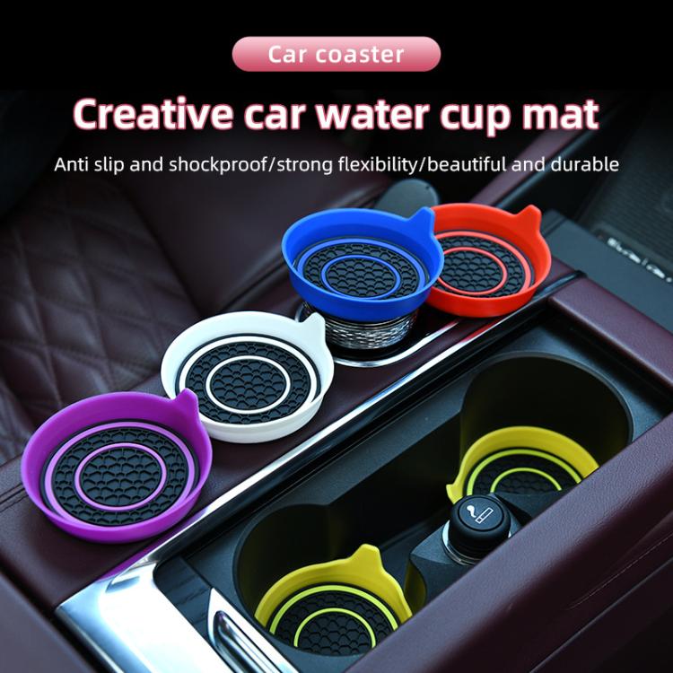 Car Bowl-shaped Non-slip Heat-insulating Double-ring Water Coaster, Color: Pink - Car Drink Holders by buy2fix | Online Shopping UK | buy2fix