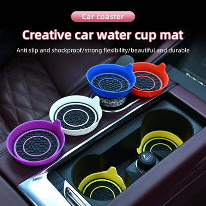 Car Bowl-shaped Non-slip Heat-insulating Double-ring Water Coaster, Color: Pink - Car Drink Holders by buy2fix | Online Shopping UK | buy2fix