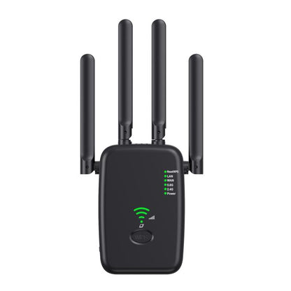 Urant U11 1200Mbps 2.4G&5.8G Wireless Repeater WiFi Signal Amplifier Support WPS Quick Setting EU Plug Black - Broadband Amplifiers by Urant | Online Shopping UK | buy2fix