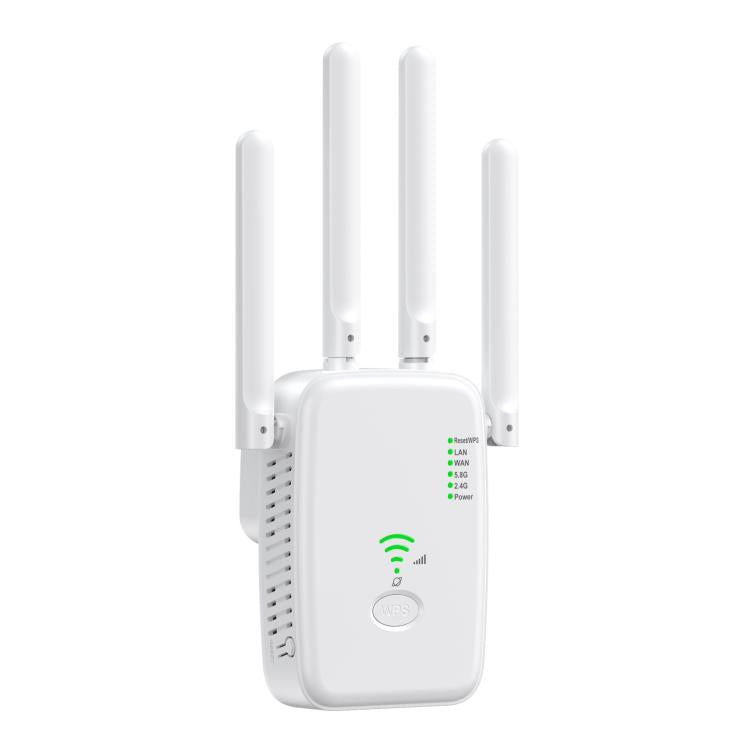 Urant U11 1200Mbps 2.4G&5.8G Wireless Repeater WiFi Signal Amplifier Support WPS Quick Setting UK Plug White - Broadband Amplifiers by Urant | Online Shopping UK | buy2fix