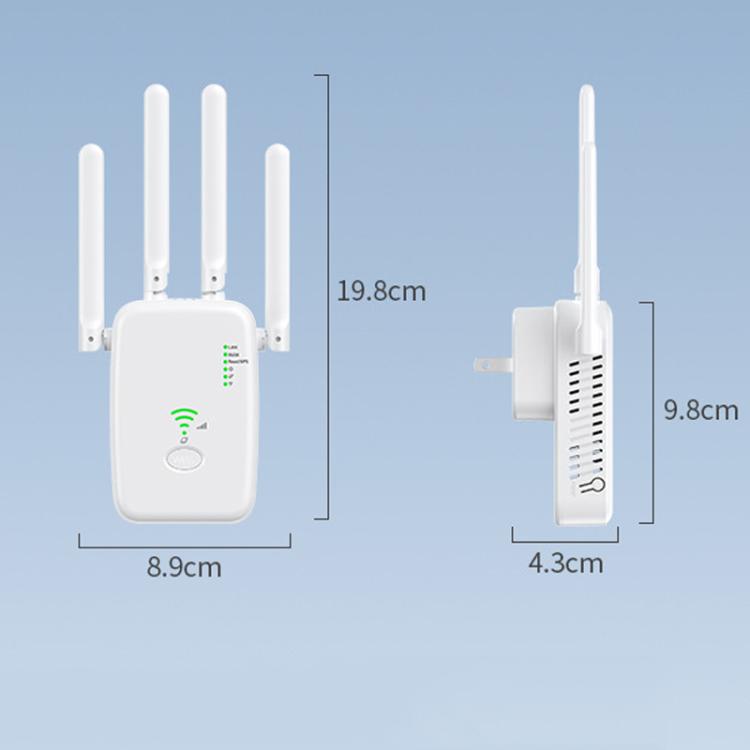 Urant U11 1200Mbps 2.4G&5.8G Wireless Repeater WiFi Signal Amplifier Support WPS Quick Setting UK Plug White - Broadband Amplifiers by Urant | Online Shopping UK | buy2fix