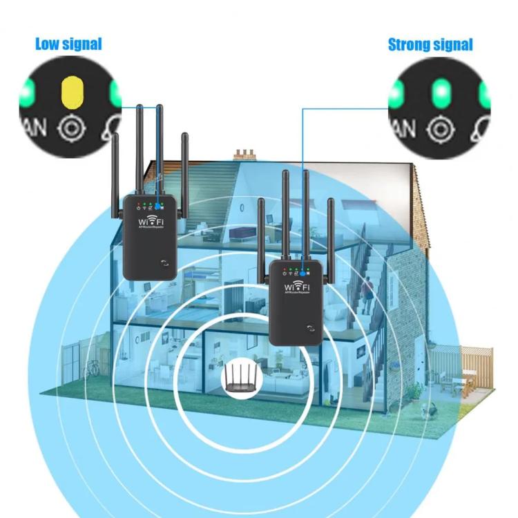 Urant U9 300Mbps 2.4G Wireless Repeater WiFi Signal Amplifier Support WPS Quick Setting UK Plug Black - Broadband Amplifiers by Urant | Online Shopping UK | buy2fix