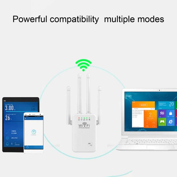 Urant U9 300Mbps 2.4G Wireless Repeater WiFi Signal Amplifier Support WPS Quick Setting UK Plug Black - Broadband Amplifiers by Urant | Online Shopping UK | buy2fix