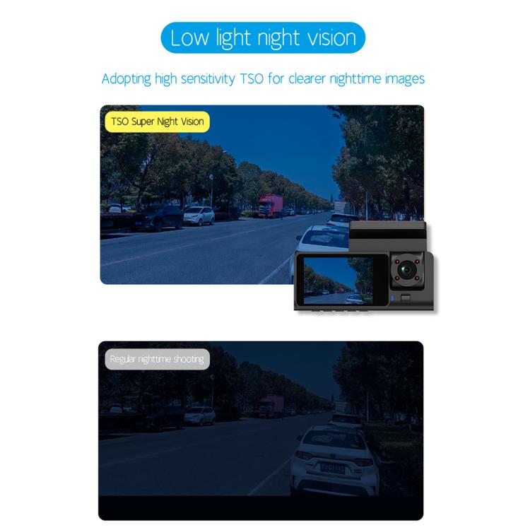 G71 HD 1080P Three-Lens 2.0-Inch Infrared Night Vision Driving Recorder, Spec: WIFI Connection - Car DVRs by buy2fix | Online Shopping UK | buy2fix