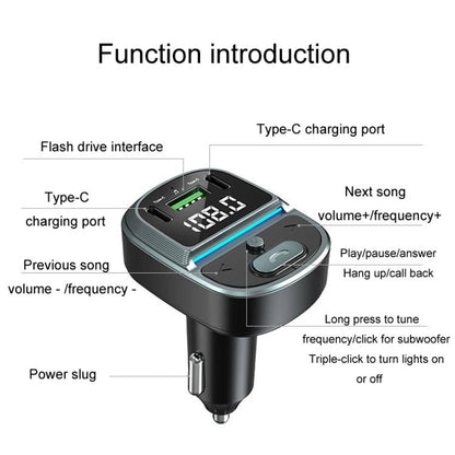 GZ07 Car Voltage Digital Display Fast Charger Vehicle MP3 Bluetooth Player - Car Charger by buy2fix | Online Shopping UK | buy2fix